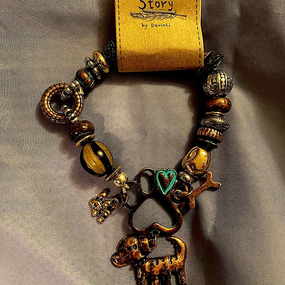 Story by DaVinci Charm Bracelet Dog Paw Adorable Adult Size - NWT - Picture 1 of 5